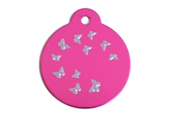 Penning Rond Design Vlinders     ID-penning - Hondenpenning - Kattenpenning