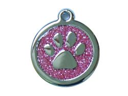 Rond Shine poot 30mm     ID-penning - Hondenpenning - Kattenpenning