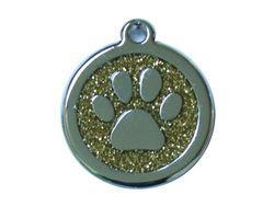 Rond Shine poot 30mm     ID-penning - Hondenpenning - Kattenpenning
