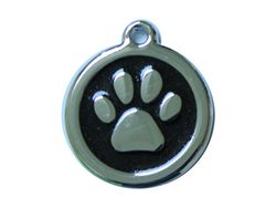 Rond Shine poot 30mm     ID-penning - Hondenpenning - Kattenpenning