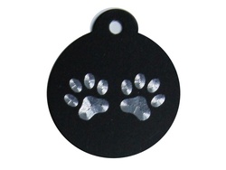 Penning Rond 32mm Design Pootjes     ID-penning - Hondenpenning - Kattenpenning