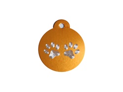 Penning Rond 24mm Design Pootjes     ID-penning - Hondenpenning - Kattenpenning
