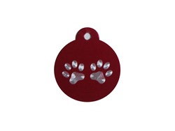 Penning Rond 24mm Design Pootjes     ID-penning - Hondenpenning - Kattenpenning