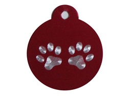 Penning Rond 32mm Design Pootjes     ID-penning - Hondenpenning - Kattenpenning
