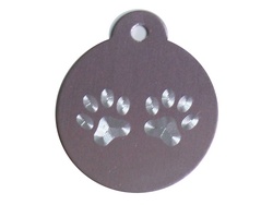 Penning Rond 32mm Design Pootjes     ID-penning - Hondenpenning - Kattenpenning